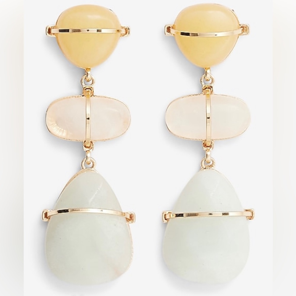 NWOT Express Triple Stone Wire Drop Earrings